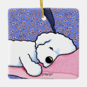 KiniArt Hond Vermoeide Bichon Keramisch Ornament (Voorkant)