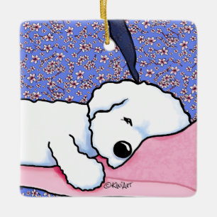 KiniArt Hond Vermoeide Bichon Keramisch Ornament