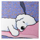 KiniArt Hond Vermoeide Bichon Tegeltje (Voorkant)