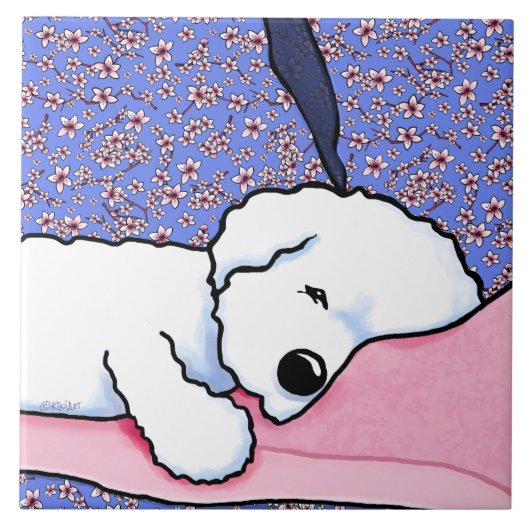 KiniArt Hond Vermoeide Bichon Tegeltje (Voorkant)