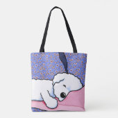 KiniArt Hond Vermoeide Bichon Tote Bag (Achterkant)