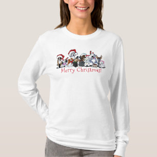 KiniArt Hondenliefhebber Kerstmis T-Shirt