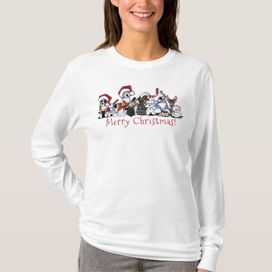 KiniArt-hondliefhebber kerst T-shirt (Voorkant)
