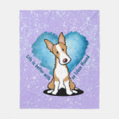 KiniArt Ibizan Hound Fleece Blanket (Voorkant)