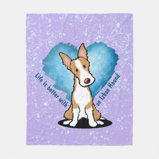 KiniArt Ibizan Hound Fleece Blanket (Voorkant)