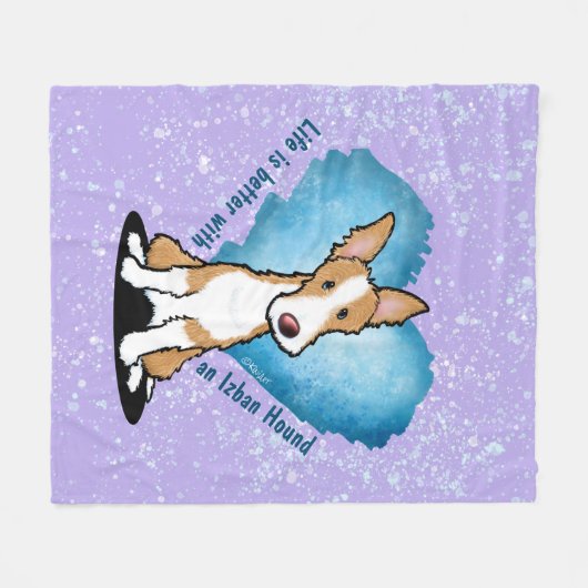 KiniArt Ibizan Hound Fleece Blanket (Voorkant (Horizontaal))