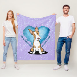 KiniArt Ibizan Hound Fleece Blanket Deken
