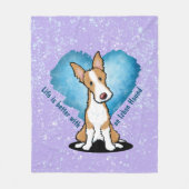 KiniArt Ibizan Hound Fleece Blanket Deken (Voorkant)