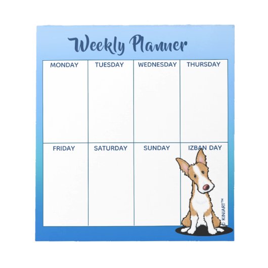 KiniArt Ibizan Weekly Planning Notitieblok (Voorkant)