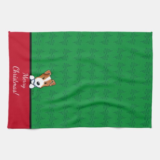 KiniArt Jack Russell Kerst Keuken Handdoek (Horizontaal)