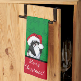 KiniArt Japanse Chin Kerstmis Theedoek