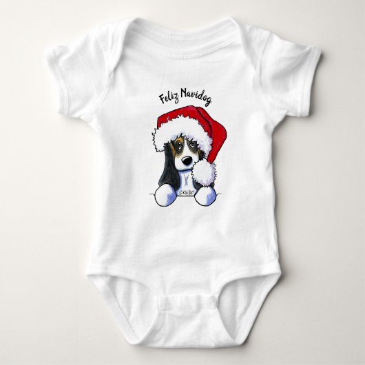KiniArt Kerst Basset Romper (Voorkant)