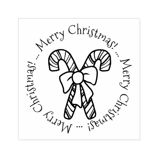 KiniArt Kerst Candy Canes Rubber Stamp Rubberstempel (Afrduk)
