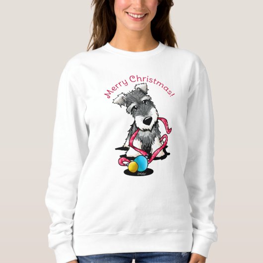 KiniArt Kerst Mini Schnauzer Sweater (Voorkant)