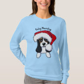 KiniArt Kerstmis Basset Hound T-shirt (Voorkant)