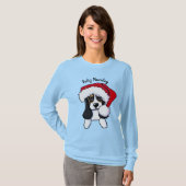 KiniArt Kerstmis Basset Hound T-shirt (Voorkant volledig)