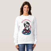 KiniArt Kerstmis Bernadoodle Puppy Sweatshirt (Voorkant volledig)