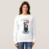 KiniArt Kerstmis Bernadoodle Sweatshirt (Voorkant volledig)