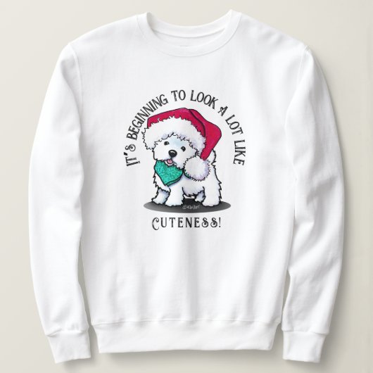 KiniArt Kerstmis Cutieface Westie Sweatshirt (Design voorkant)