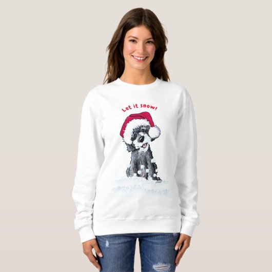 KiniArt Kerstmis DoodleMoji Sweatshirt (Voorkant volledig)