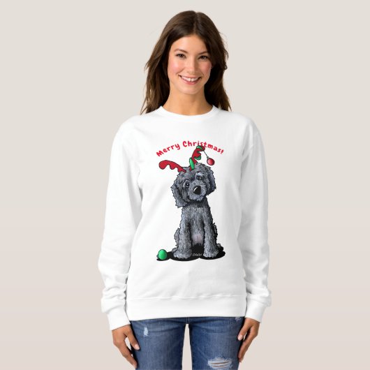 KiniArt Kerstmis DoodleMoji Sweatshirt (Voorkant volledig)