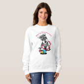 KiniArt Kerstmis Mini Schnauzer Sweatshirt (Voorkant volledig)