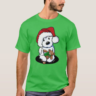 KiniArt Kerstmis Westie En Beer T-Shirt