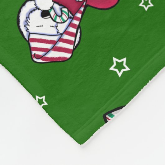 KiniArt Kerstmis Westie Terrier Fleece Deken (Hoek)