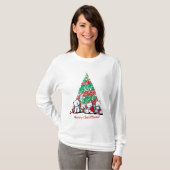 KiniArt Kerstmis Westies T-Shirt (Voorkant volledig)
