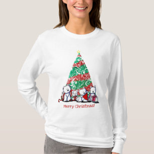 KiniArt Kerstmis Westies T-Shirt