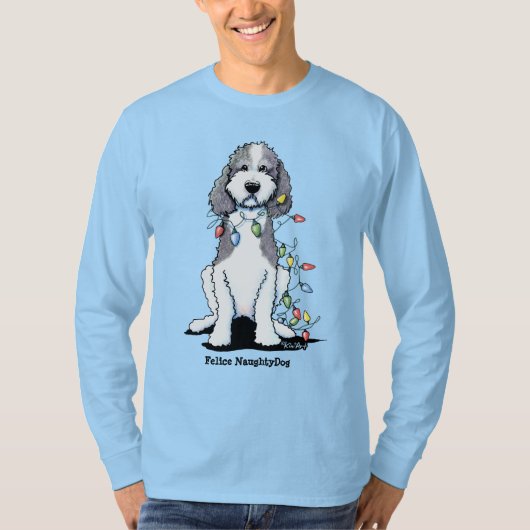 KiniArt kerstparti-doodle T-shirt (Voorkant)