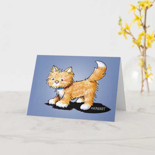 KiniArt Kitty Cat Kaart (Gele Bloem)