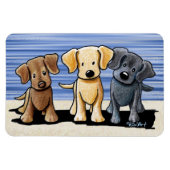 KiniArt Labrador Beach Trio Flexi Magnet Magneet (Horizontaal)