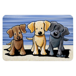 KiniArt Labrador Beach Trio Flexi Magnet Magneet