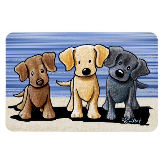 KiniArt Labrador Beach Trio Flexi Magnet Magneet (Horizontaal)