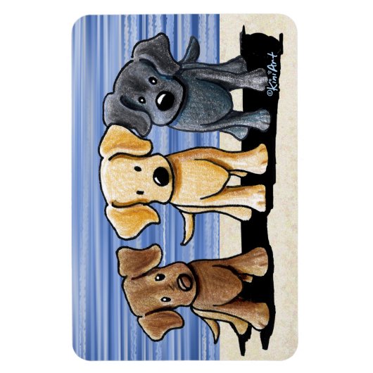 KiniArt Labrador Beach Trio Flexi Magnet Magneet (Verticaal)