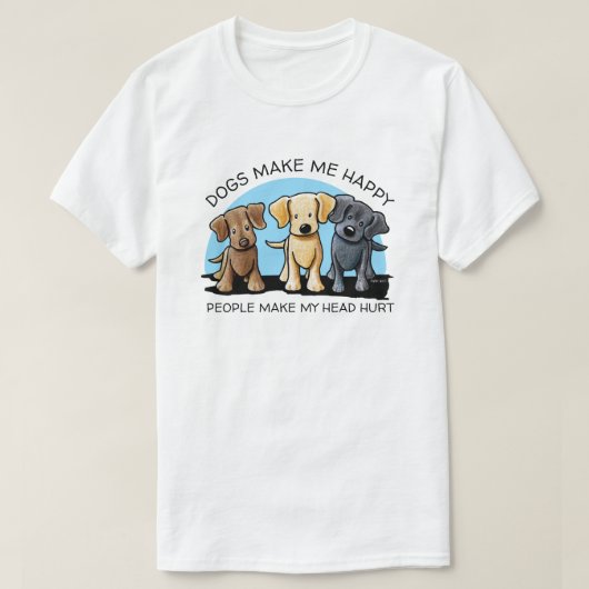 KiniArt Labrador Trio T-shirt (Design voorkant)