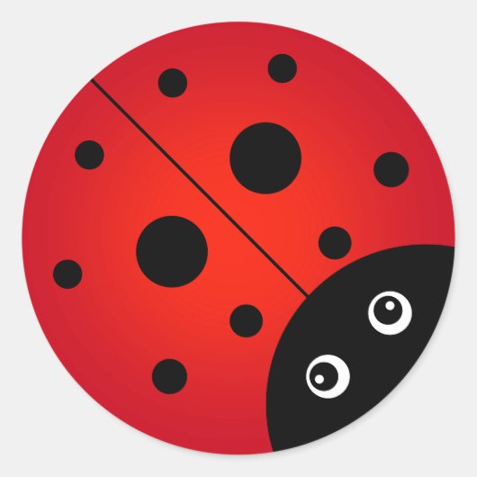 KiniArt Ladybug Classic Round Sticker (Voorkant)