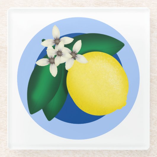 KiniArt Lemon Glazen Onderzetter (Voorkant)
