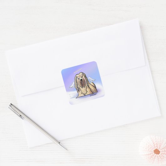KiniArt Lhasa Angel Square Sticker (Envelop)
