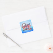 KiniArt Liberty Westie Vierkante Sticker (Envelop)
