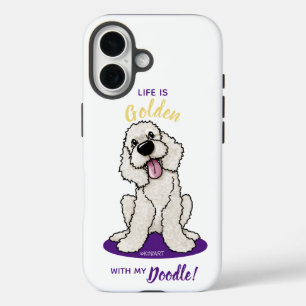 KiniArt Life is Golden DOODLE iPhone 16 Hoesje