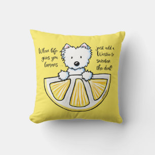 KiniArt Life Lemons Westie Worpillow Kussen
