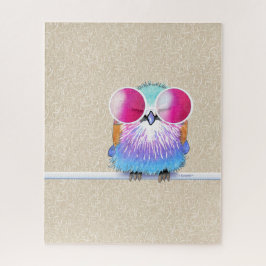 KiniArt Lila Borst Roller Vogel Legpuzzel