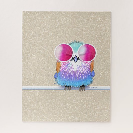 KiniArt Lila Borst Roller Vogel Legpuzzel (Verticaal)