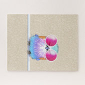 KiniArt Lila Borst Roller Vogel Legpuzzel (Horizontaal)