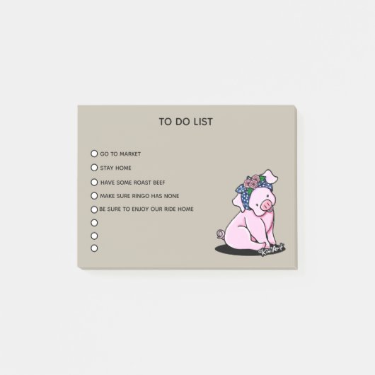 KiniArt Little Piggies Note Pad (Voorkant)