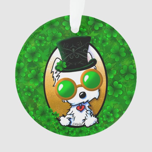KiniArt Lucky Clover Westie Ornament (voorkant)
