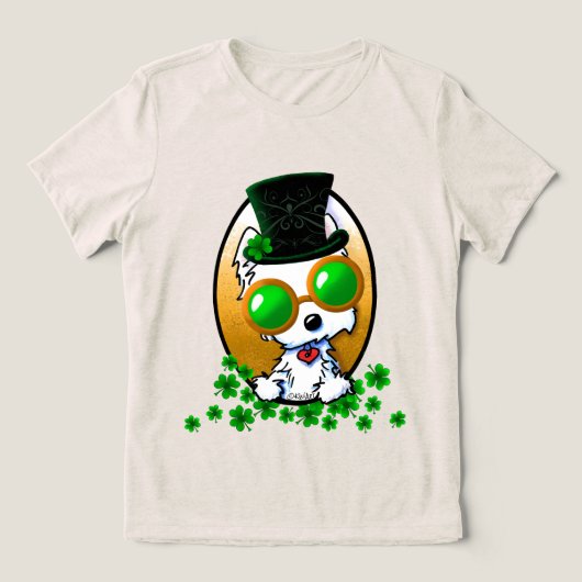 KiniArt Lucky Westie Tri-Blend Shirt (Design voorkant)