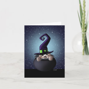 KiniArt Luiaard Halloween Vouwkaart Kaart